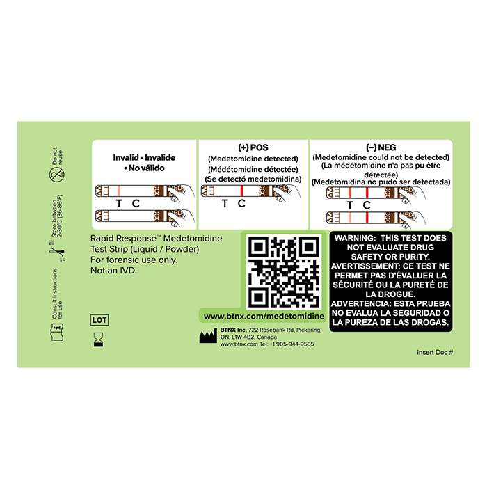 Medetomidine Test Strips (Liquid/Powder) Pouch Back 