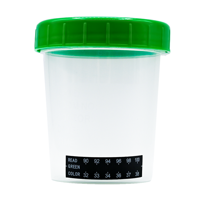 Plastic Collection Cup with Temperature Strip
