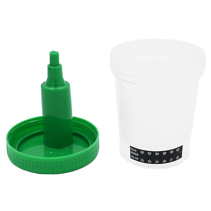 Plastic Collection Cup with Cap Flipped 