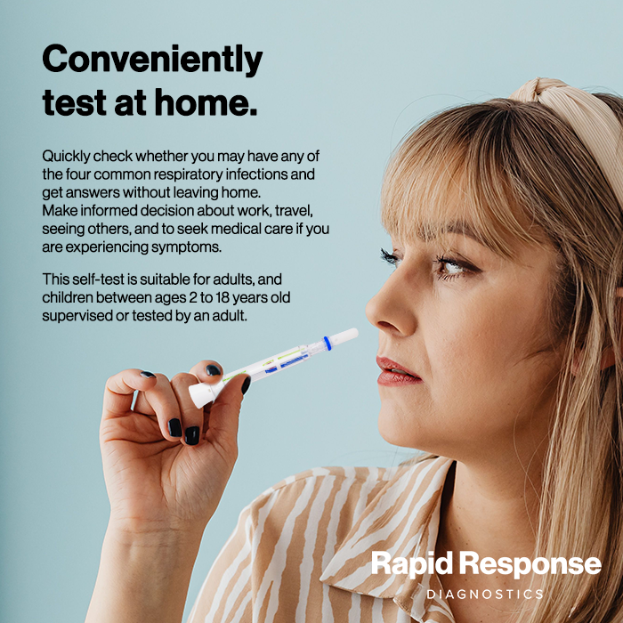 Woman using Rapid Response Test. Make informed decisions
