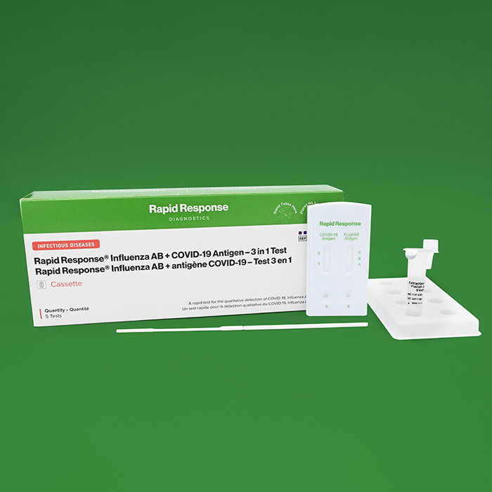 Rapid Response Influenza AB + COVID-19 Antigen - 3 in 1 Test