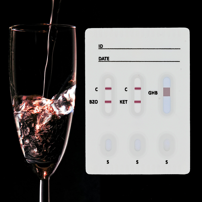 Spiked Drink Drug Test Cassette with results