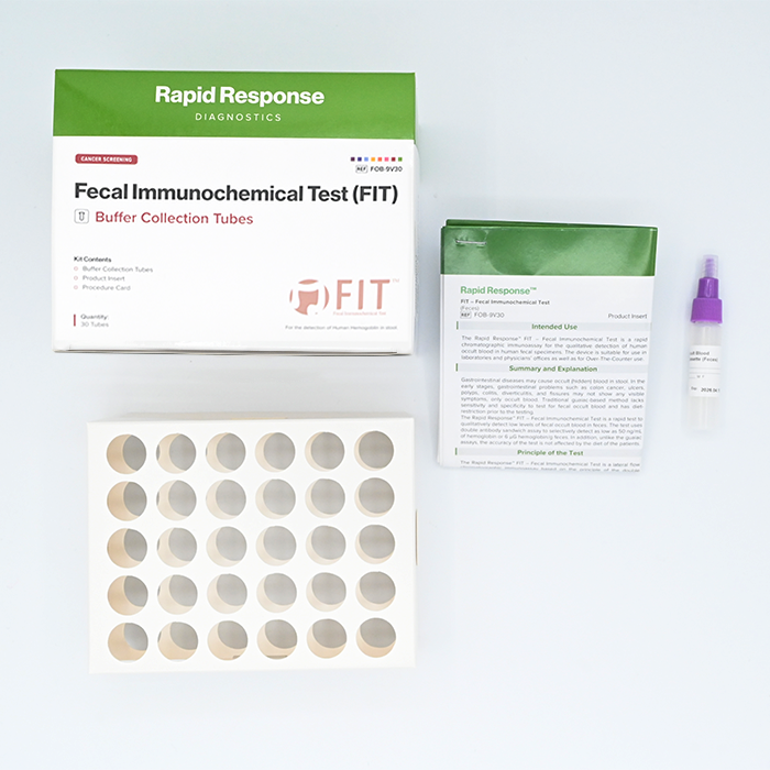 Fecal Immunochemical Test Colon Cancer Screening Test Buffer Collection Tubes kit contents