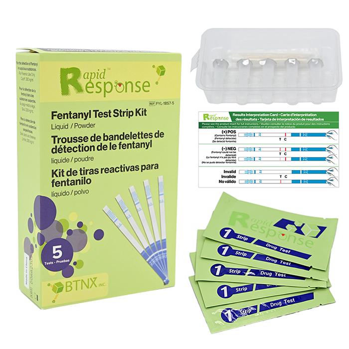 Fentanyl FYL Test Strip Kit and components