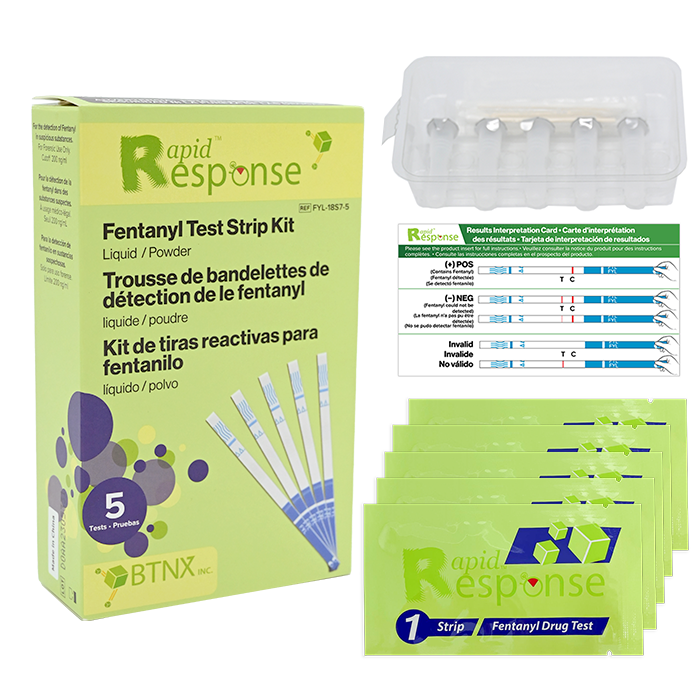 Fentanyl FYL Test Strip Kit and components