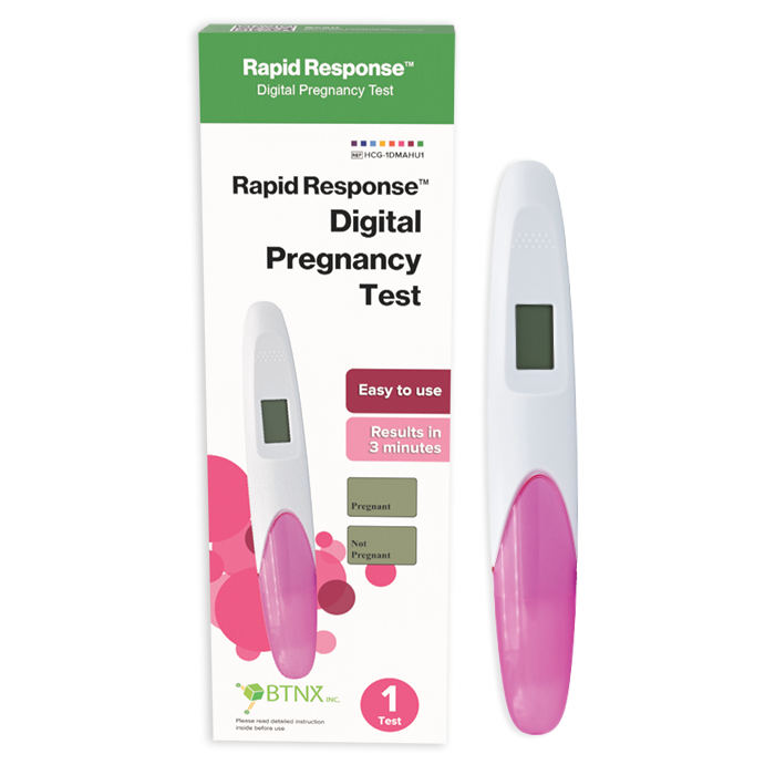 Digital Pregnancy Test Front View and Test