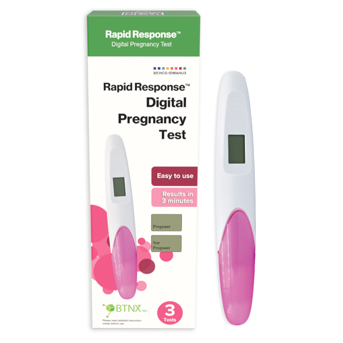 Digital Pregnancy Test Front View and Test