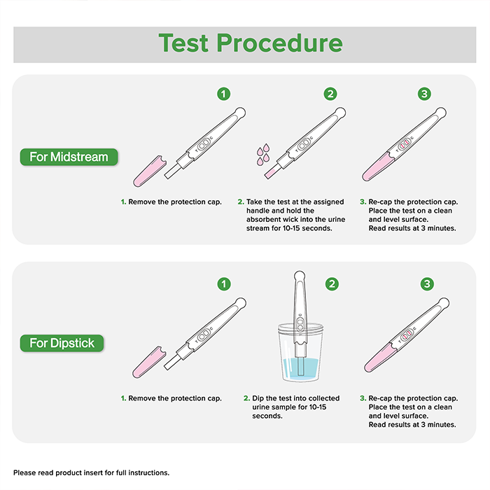 HCG Pregnancy Test Midstream Dip Stick how to use the midstream pregnancytest