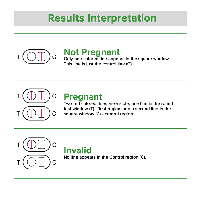 HCG Pregnancy Test Midstream Dip Stick results interpretation