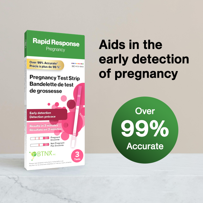 Rapid Response Pregnancy Test Strip over 99% accuracy, aids in the early detection of pregnancy