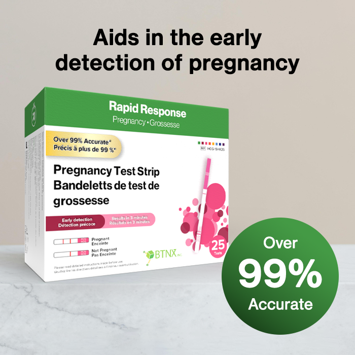 Rapid Response Pregnancy Test Strip over 99% accuracy, aids in the early detection of pregnancy