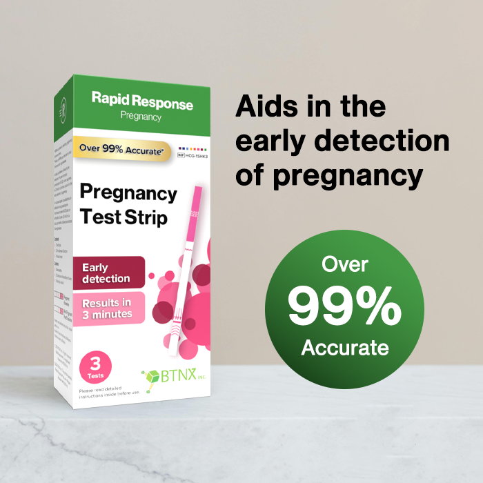 Rapid Response Pregnancy Test Strip over 99% accuracy, aids in the early detection of pregnancy