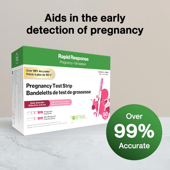 Rapid Response Pregnancy Test Strip over 99% accuracy, aids in the early detection of pregnancy