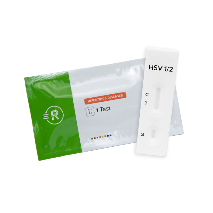 HSV 1/2 Antibody Test cassette and pouch