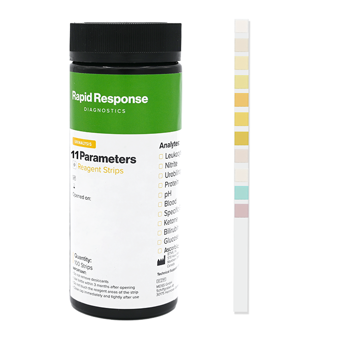 11 Parameter Urinalysis Reagent Strip Bottle and Strip