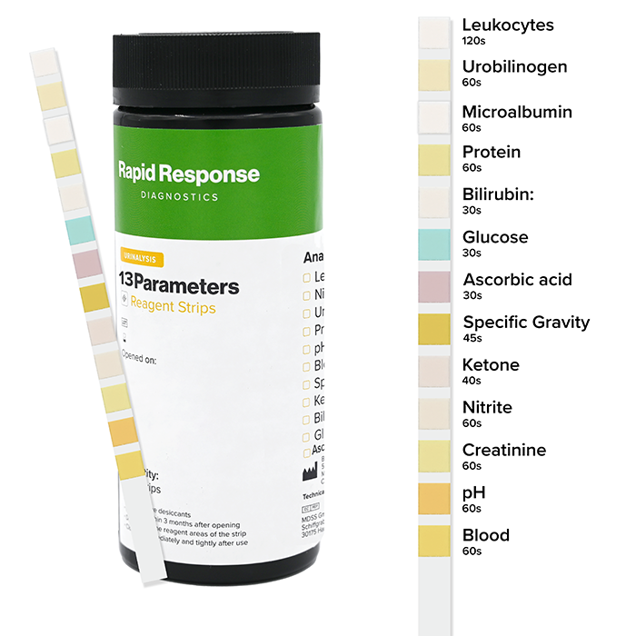 13 Parameter Urinalysis Strip With Labels