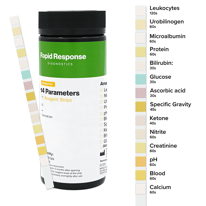 14 Parameter Urinalysis Strip With Labels