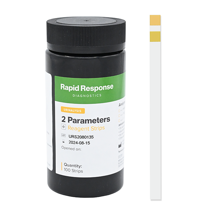 2 Parameter Urinalysis pH and Specific Gravity Combo Strip Bottle and Strip