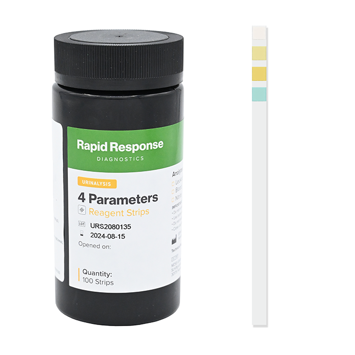 4 Parameter Urinalysis Reagent Strip and Bottle