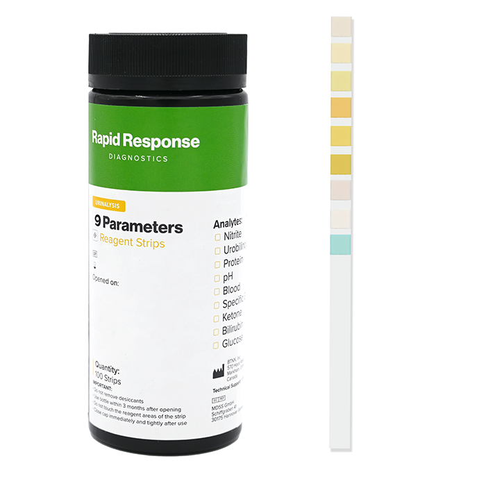 9 Parameter Urinalysis Reagent Strip With Labels